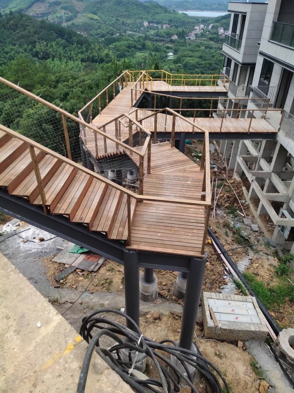 廊架长廊木纹漆，钢结构金属面木纹漆，仿木纹漆源头工厂