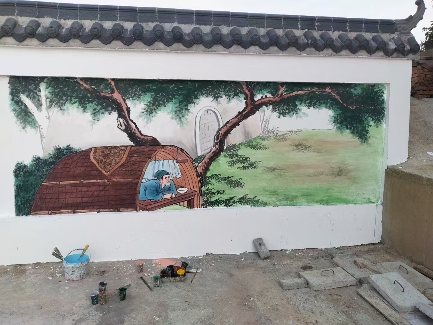 文化墙彩绘手绘墙绘画工作室
